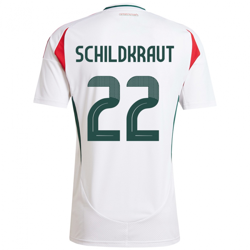 Hombre Camiseta Hungría Fruzsina Schildkraut #22 Blanco 2ª Equipación 24-26 La Camisa