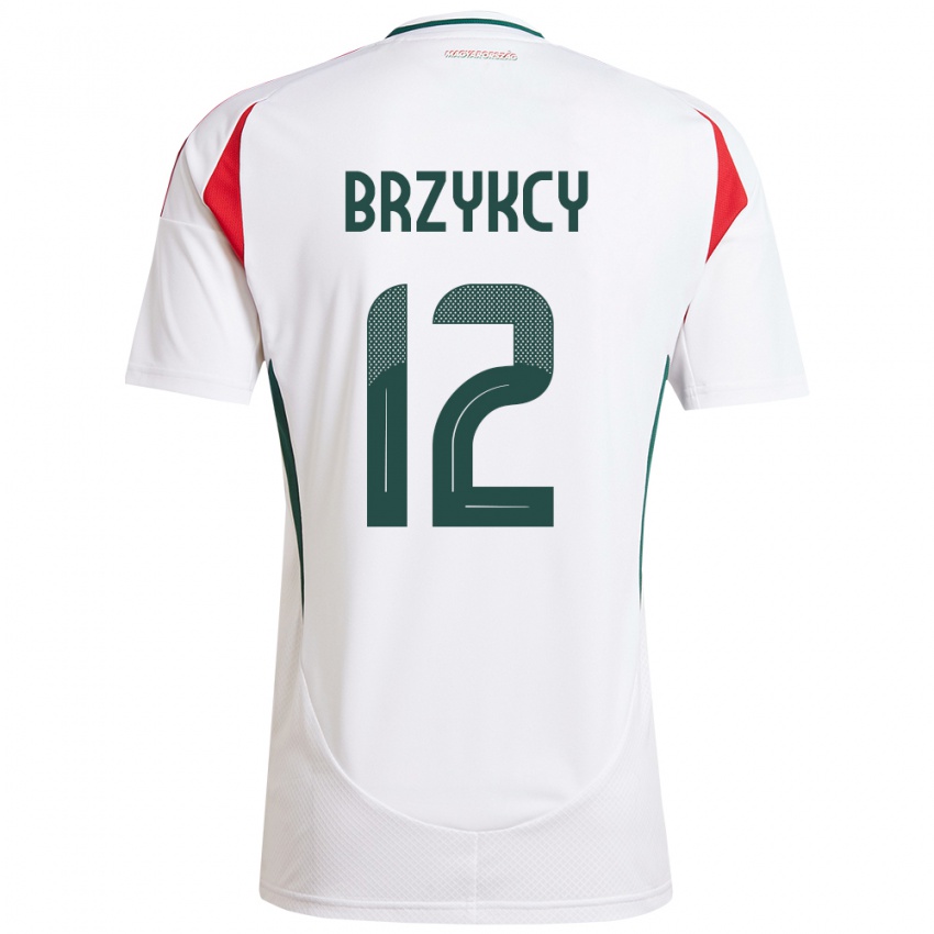 Hombre Camiseta Hungría Lauren Brzykcy #12 Blanco 2ª Equipación 24-26 La Camisa