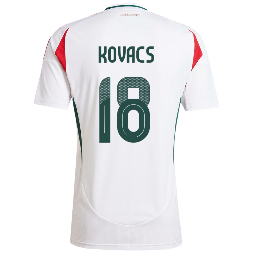 Hombre Camiseta Hungría Laura Kovács #18 Blanco 2ª Equipación 24-26 La Camisa