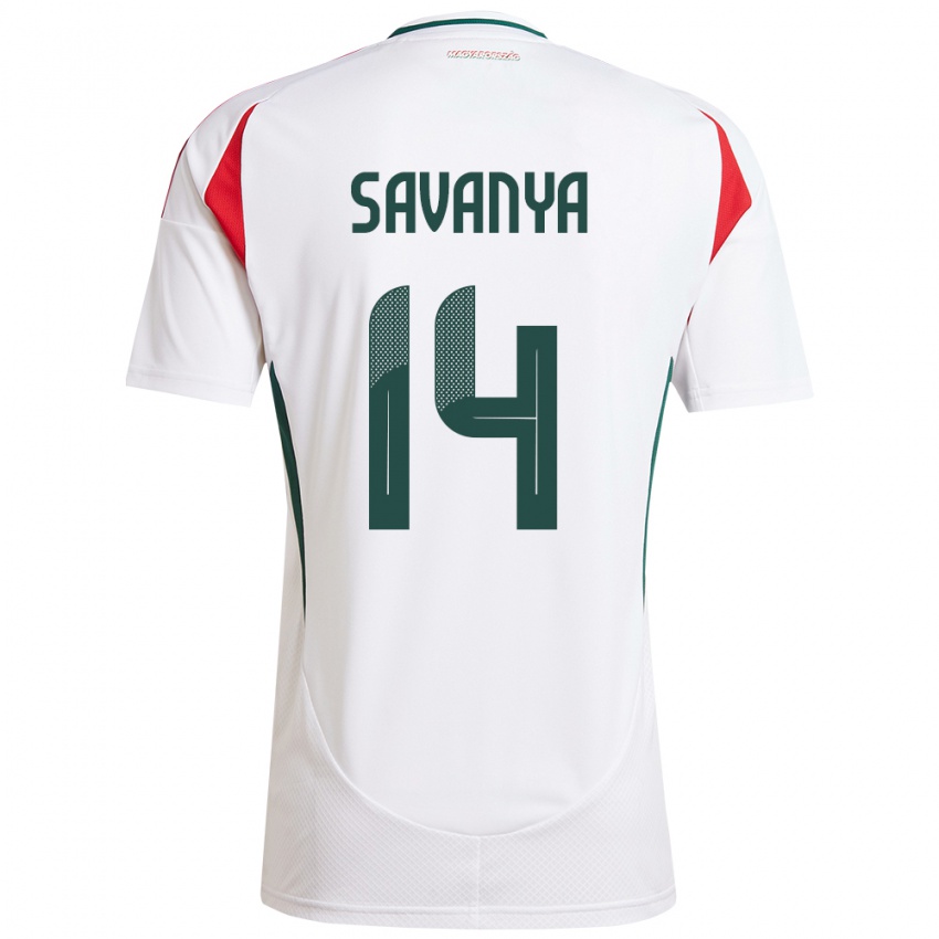 Hombre Camiseta Hungría Csilla Savanya #14 Blanco 2ª Equipación 24-26 La Camisa