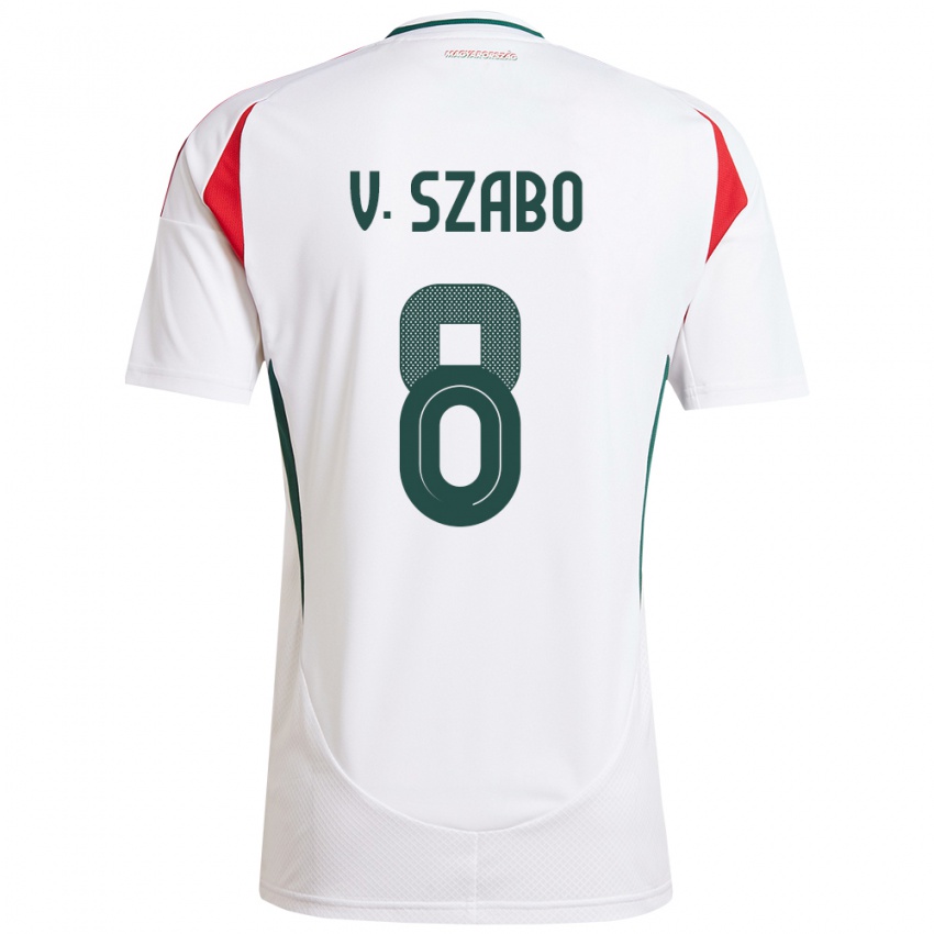 Hombre Camiseta Hungría Viktória Szabó #8 Blanco 2ª Equipación 24-26 La Camisa