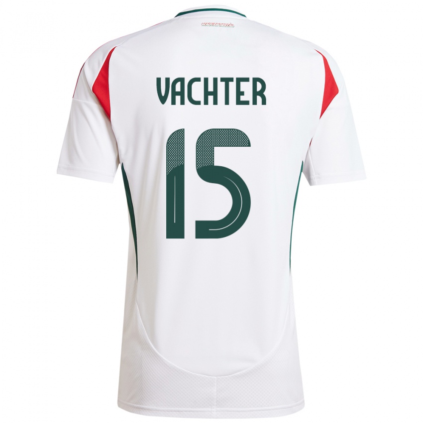 Hombre Camiseta Hungría Fanni Vachter #15 Blanco 2ª Equipación 24-26 La Camisa