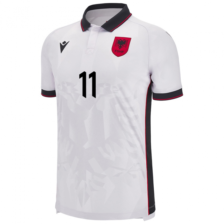 Hombre Camiseta Albania Myrto Uzuni #11 Blanco 2ª Equipación 24-26 La Camisa