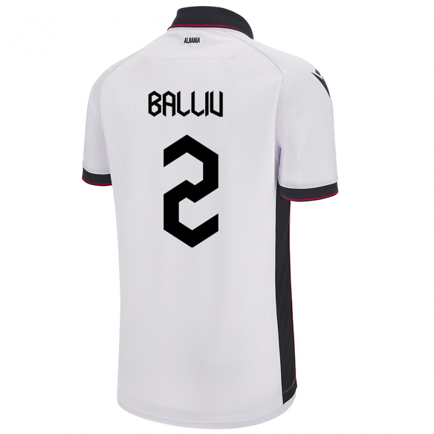 Hombre Camiseta Albania Iván Balliu #2 Blanco 2ª Equipación 24-26 La Camisa