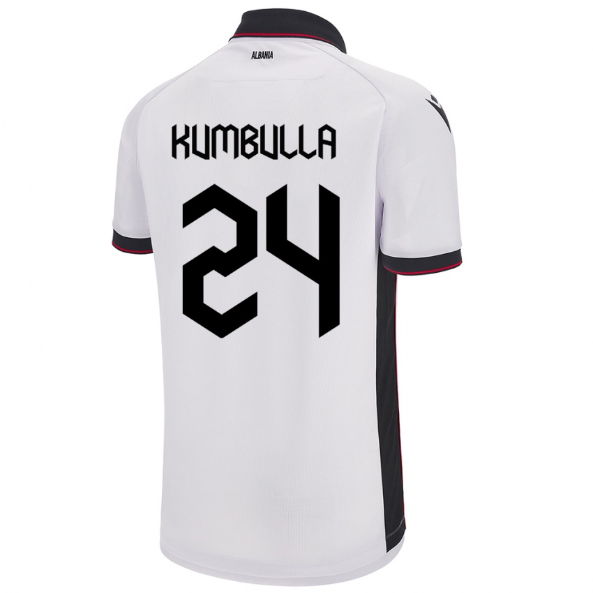 Hombre Camiseta Albania Marash Kumbulla #24 Blanco 2ª Equipación 24-26 La Camisa