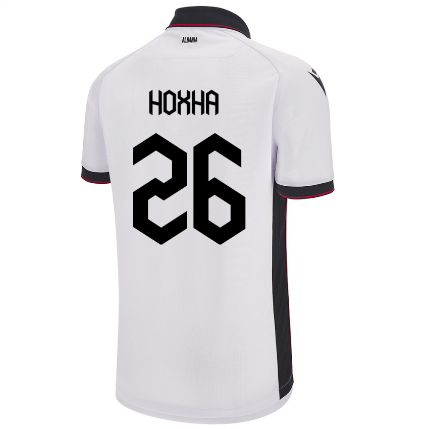 Hombre Camiseta Albania Arbër Hoxha #26 Blanco 2ª Equipación 24-26 La Camisa