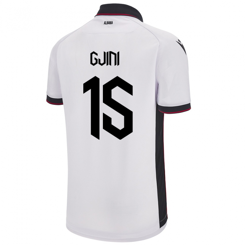 Hombre Camiseta Albania Elmando Gjini #15 Blanco 2ª Equipación 24-26 La Camisa