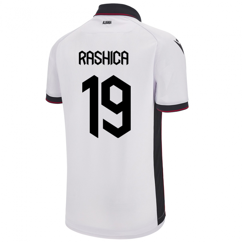 Hombre Camiseta Albania Ermir Rashica #19 Blanco 2ª Equipación 24-26 La Camisa