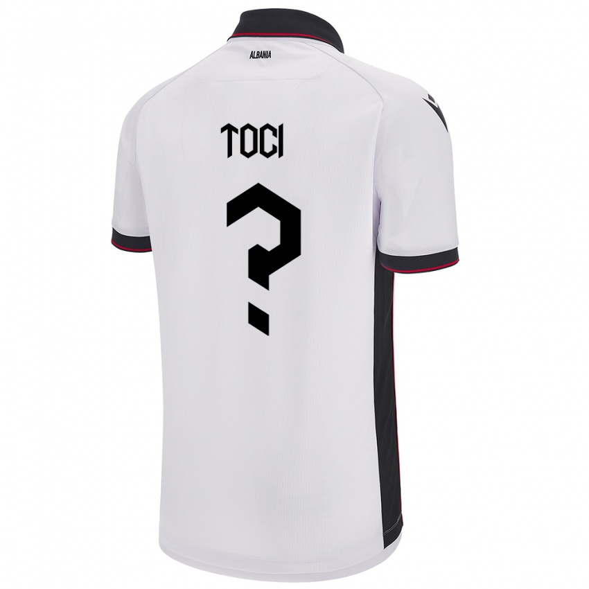 Hombre Camiseta Albania Eljon Toci #0 Blanco 2ª Equipación 24-26 La Camisa