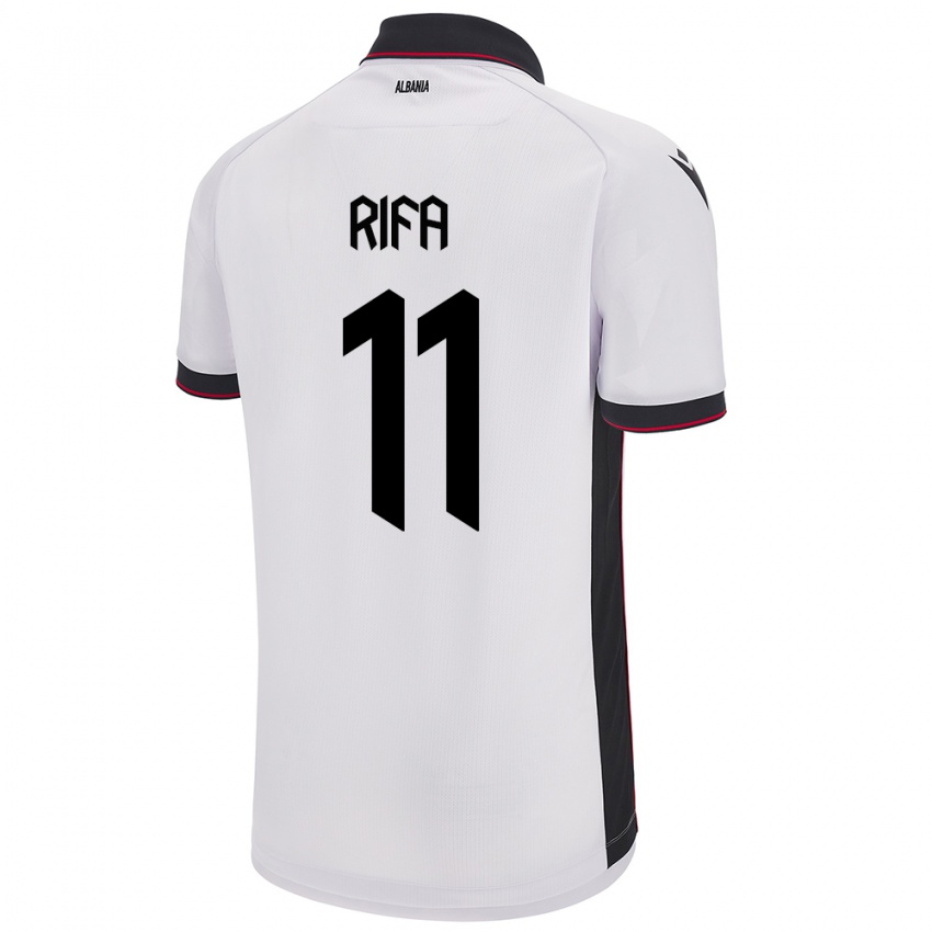 Hombre Camiseta Albania Oresti Rifa #11 Blanco 2ª Equipación 24-26 La Camisa