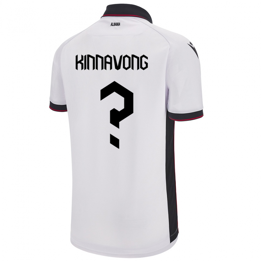 Hombre Camiseta Albania Jordan Kinnavong #0 Blanco 2ª Equipación 24-26 La Camisa