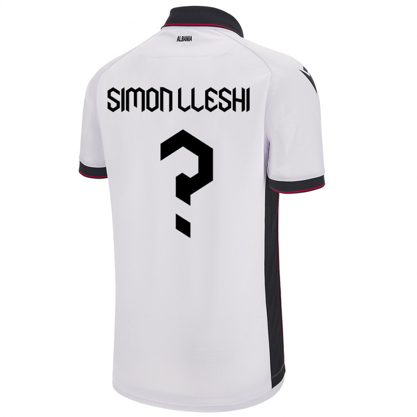 Hombre Camiseta Albania Simon Lleshi #0 Blanco 2ª Equipación 24-26 La Camisa