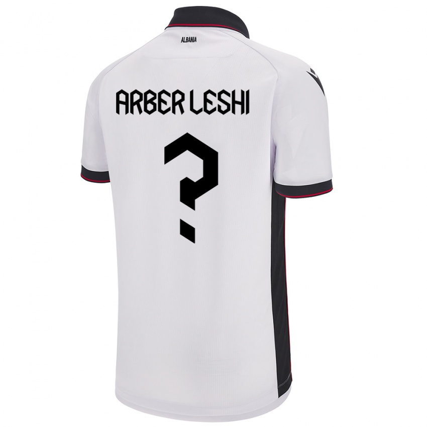 Hombre Camiseta Albania Arber Leshi #0 Blanco 2ª Equipación 24-26 La Camisa