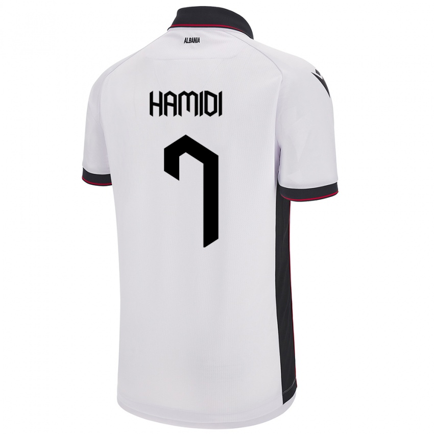 Hombre Camiseta Albania Mimoza Hamidi #7 Blanco 2ª Equipación 24-26 La Camisa