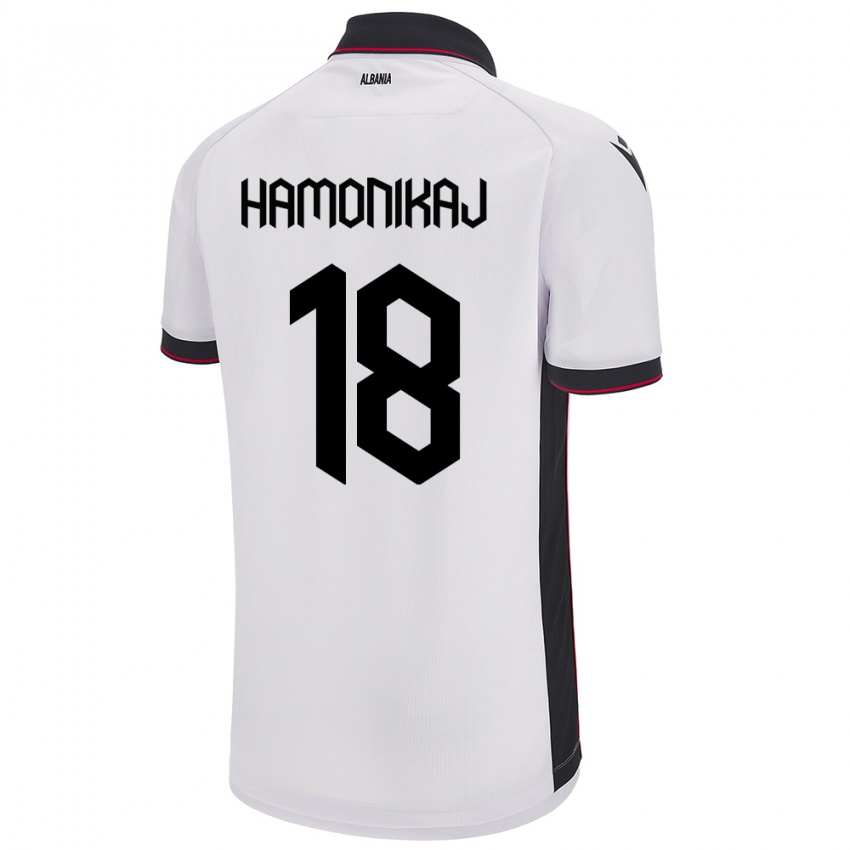 Hombre Camiseta Albania Klea Hamonikaj #18 Blanco 2ª Equipación 24-26 La Camisa