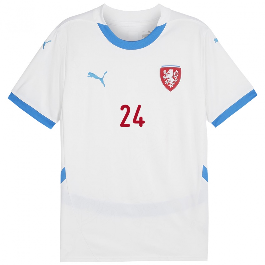 Hombre Camiseta Chequia Tomas Vlcek #24 Blanco 2ª Equipación 24-26 La Camisa