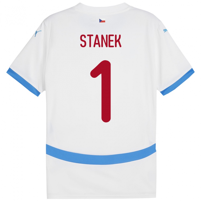Hombre Camiseta Chequia Jindrich Stanek #1 Blanco 2ª Equipación 24-26 La Camisa