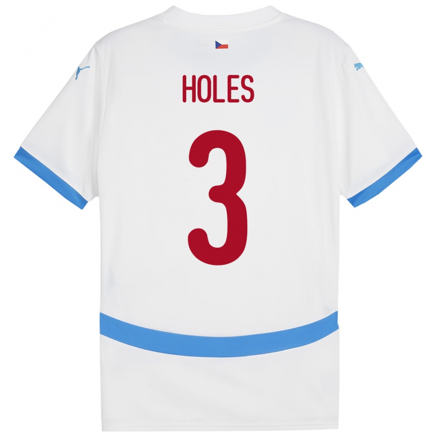 Hombre Camiseta Chequia Tomas Holes #3 Blanco 2ª Equipación 24-26 La Camisa