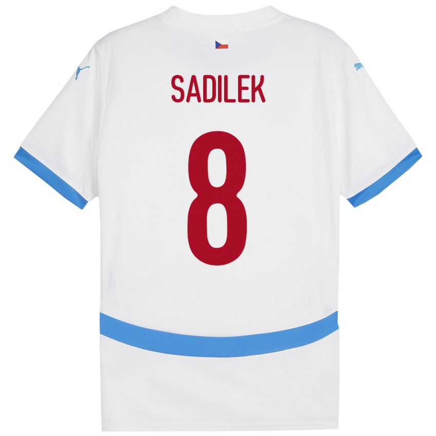 Hombre Camiseta Chequia Michal Sadílek #8 Blanco 2ª Equipación 24-26 La Camisa