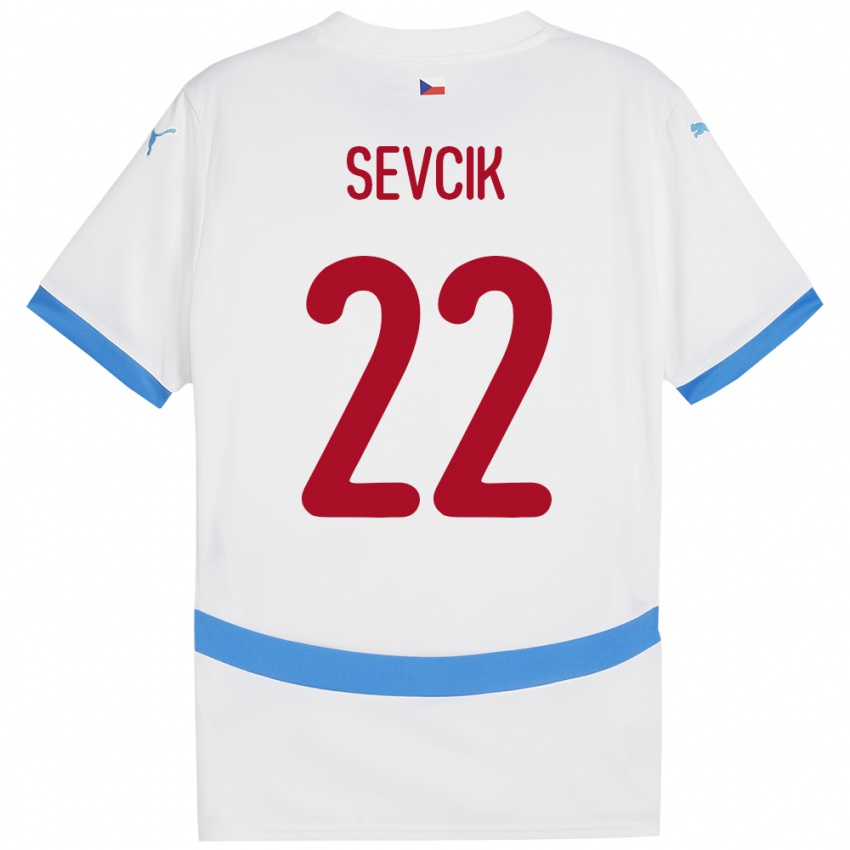 Hombre Camiseta Chequia Michal Sevcik #22 Blanco 2ª Equipación 24-26 La Camisa