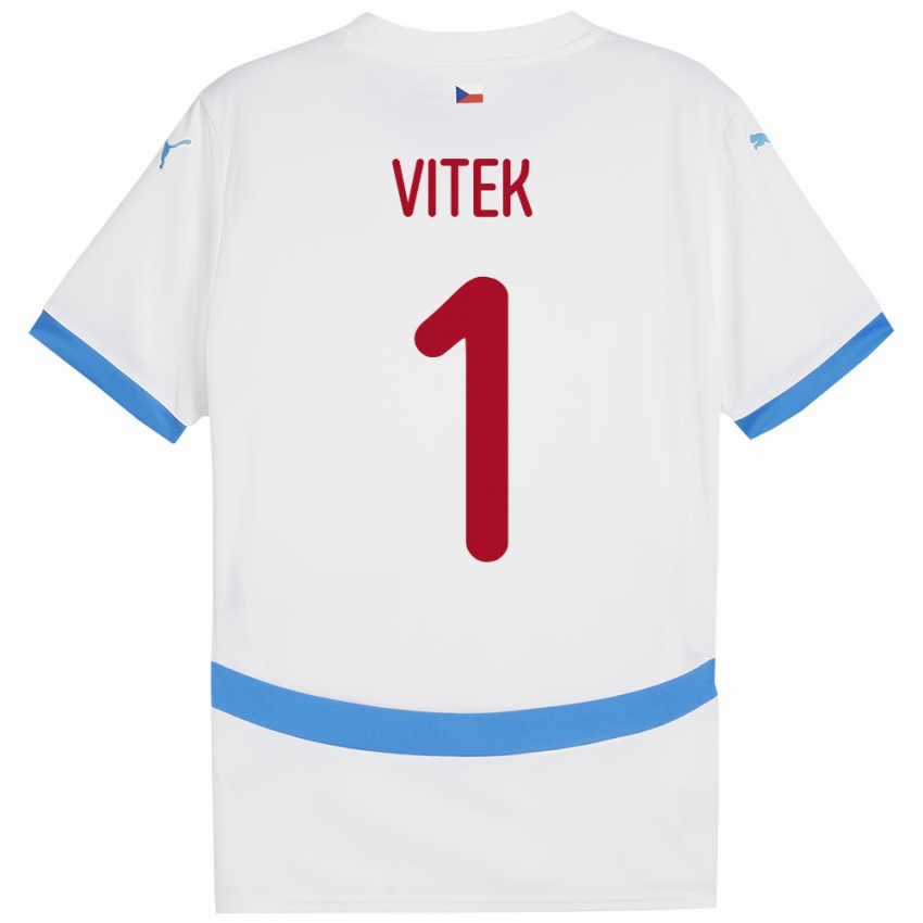 Hombre Camiseta Chequia Radek Vitek #1 Blanco 2ª Equipación 24-26 La Camisa