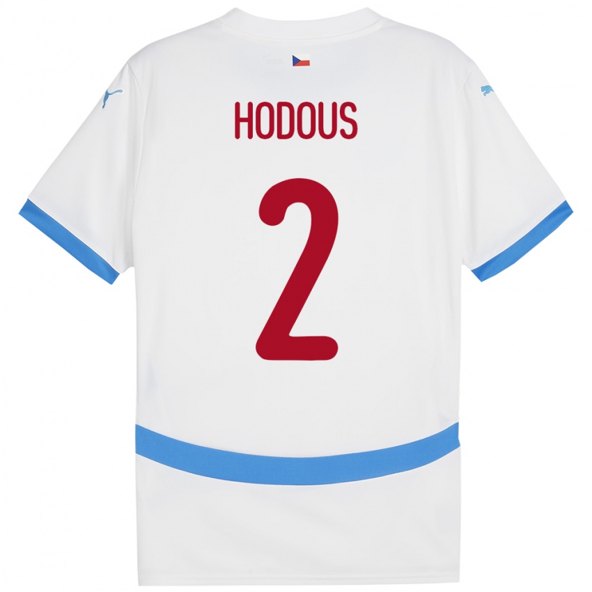 Hombre Camiseta Chequia Petr Hodous #2 Blanco 2ª Equipación 24-26 La Camisa