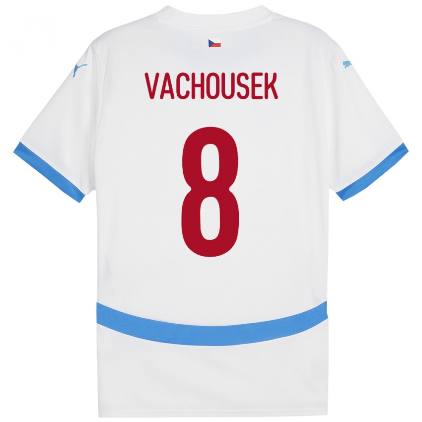 Hombre Camiseta Chequia Tadeas Vachousek #8 Blanco 2ª Equipación 24-26 La Camisa