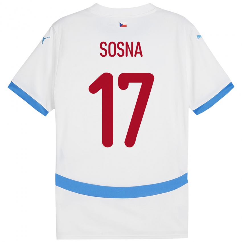 Hombre Camiseta Chequia Adam Sosna #17 Blanco 2ª Equipación 24-26 La Camisa