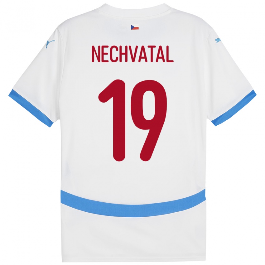 Hombre Camiseta Chequia Matyas Nechvatal #19 Blanco 2ª Equipación 24-26 La Camisa