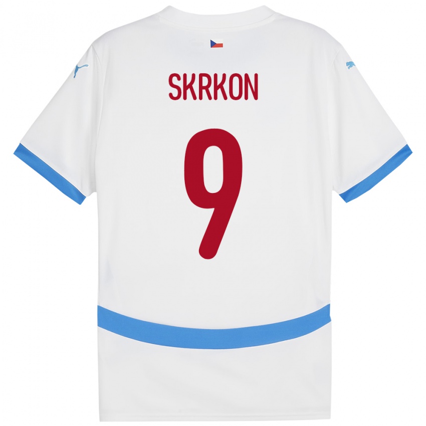 Hombre Camiseta Chequia Vit Skrkon #9 Blanco 2ª Equipación 24-26 La Camisa