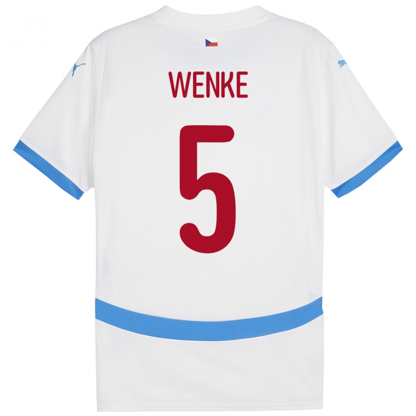 Hombre Camiseta Chequia Eduard Wenke #5 Blanco 2ª Equipación 24-26 La Camisa