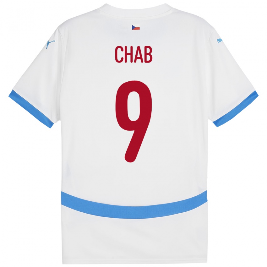 Hombre Camiseta Chequia Adam Chab #9 Blanco 2ª Equipación 24-26 La Camisa