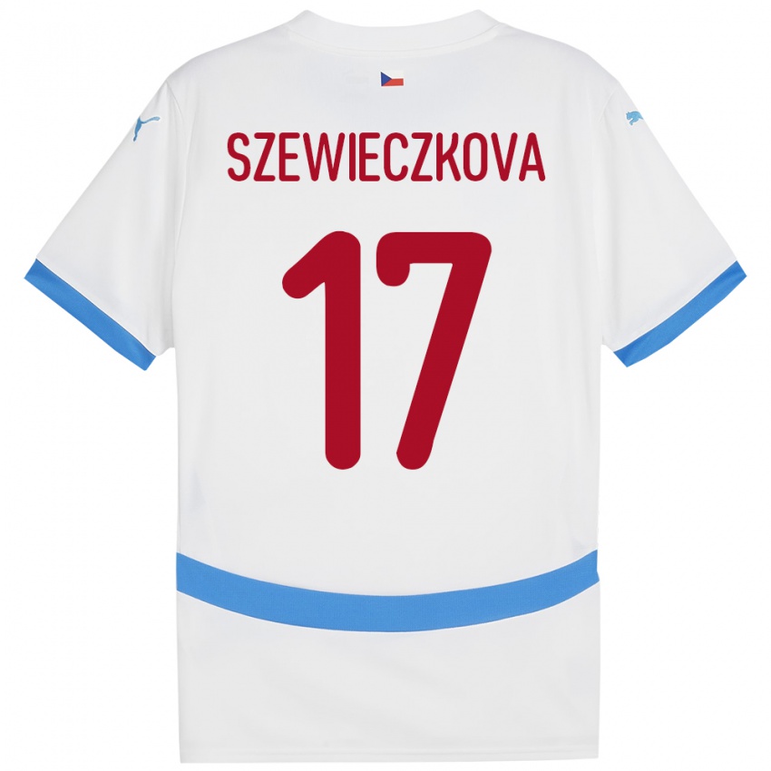 Hombre Camiseta Chequia Tereza Szewieczková #17 Blanco 2ª Equipación 24-26 La Camisa