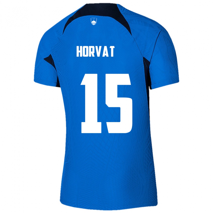 Hombre Camiseta Eslovenia Tomi Horvat #15 Azul 2ª Equipación 24-26 La Camisa