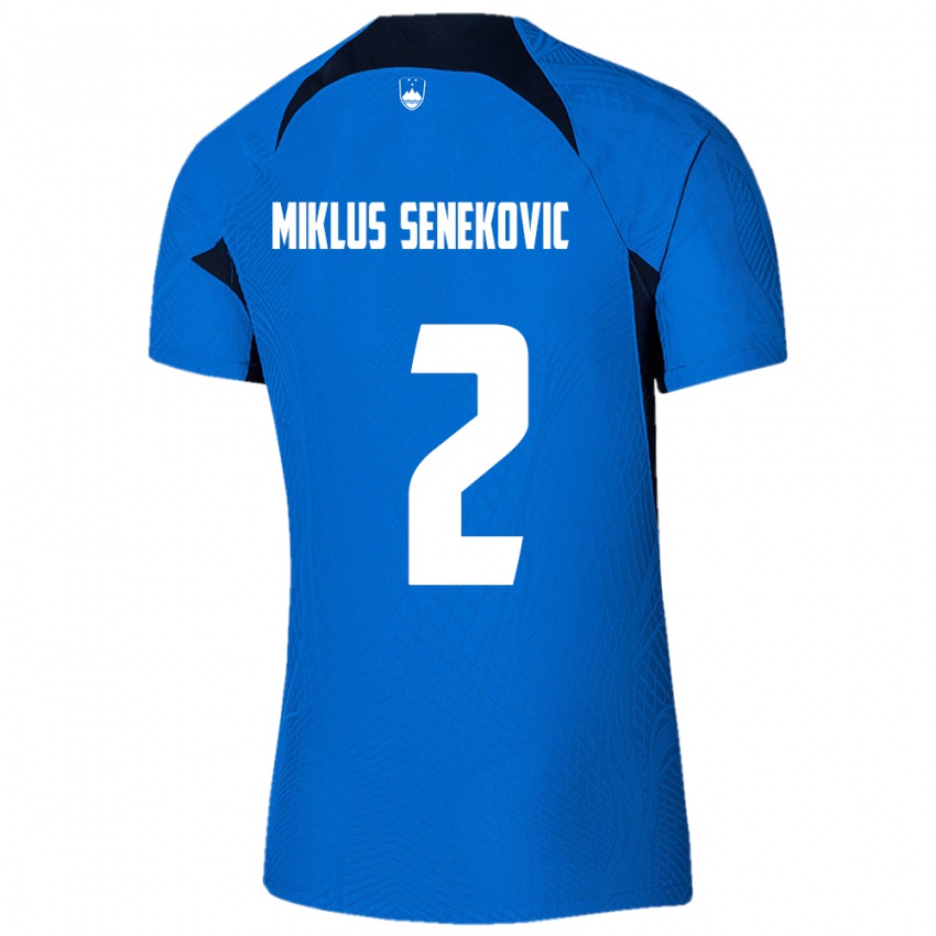 Hombre Camiseta Eslovenia Gal Miklus Senekovic #2 Azul 2ª Equipación 24-26 La Camisa