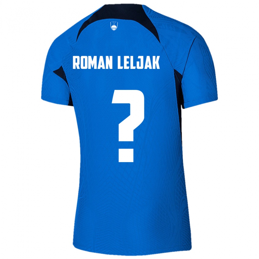 Hombre Camiseta Eslovenia Nejc Roman Leljak #0 Azul 2ª Equipación 24-26 La Camisa