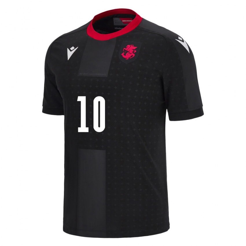 Hombre Camiseta Georgia Giorgi Kvernadze #10 Negro 2ª Equipación 24-26 La Camisa