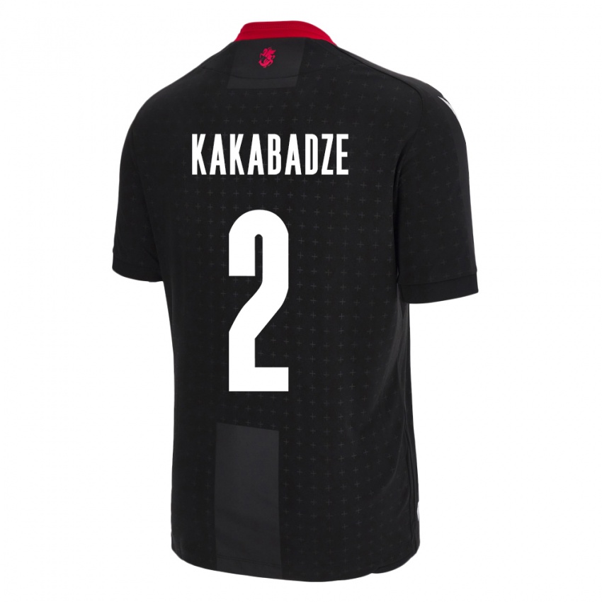 Hombre Camiseta Georgia Otar Kakabadze #2 Negro 2ª Equipación 24-26 La Camisa