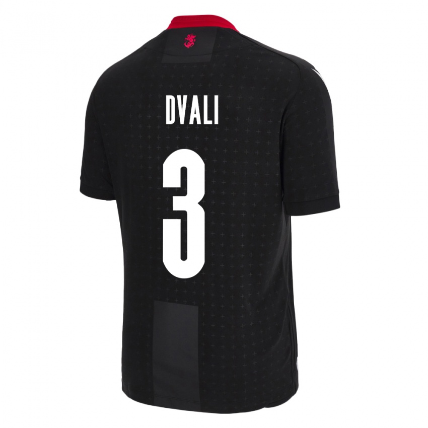 Hombre Camiseta Georgia Lasha Dvali #3 Negro 2ª Equipación 24-26 La Camisa