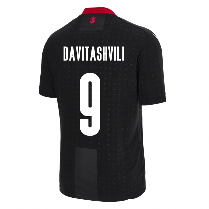 Hombre Camiseta Georgia Zuriko Davitashvili #9 Negro 2ª Equipación 24-26 La Camisa