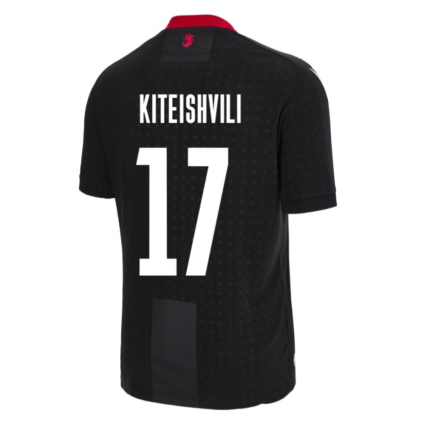 Hombre Camiseta Georgia Otar Kiteishvili #17 Negro 2ª Equipación 24-26 La Camisa