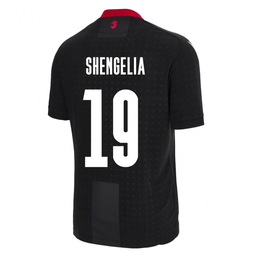 Hombre Camiseta Georgia Levan Shengelia #19 Negro 2ª Equipación 24-26 La Camisa
