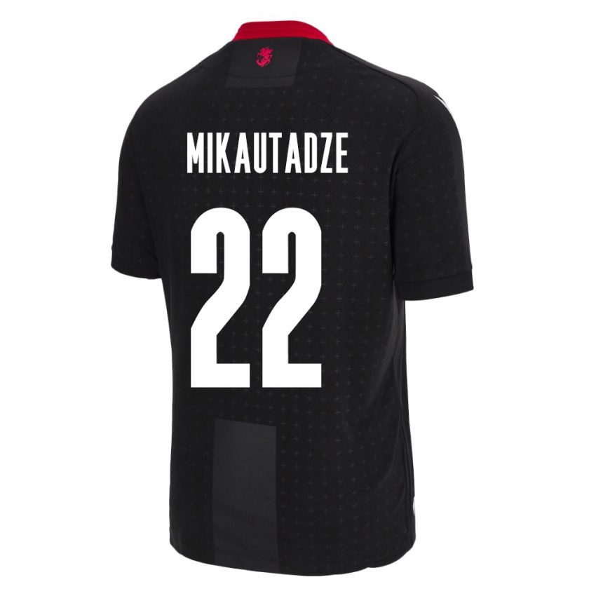 Hombre Camiseta Georgia Georges Mikautadze #22 Negro 2ª Equipación 24-26 La Camisa