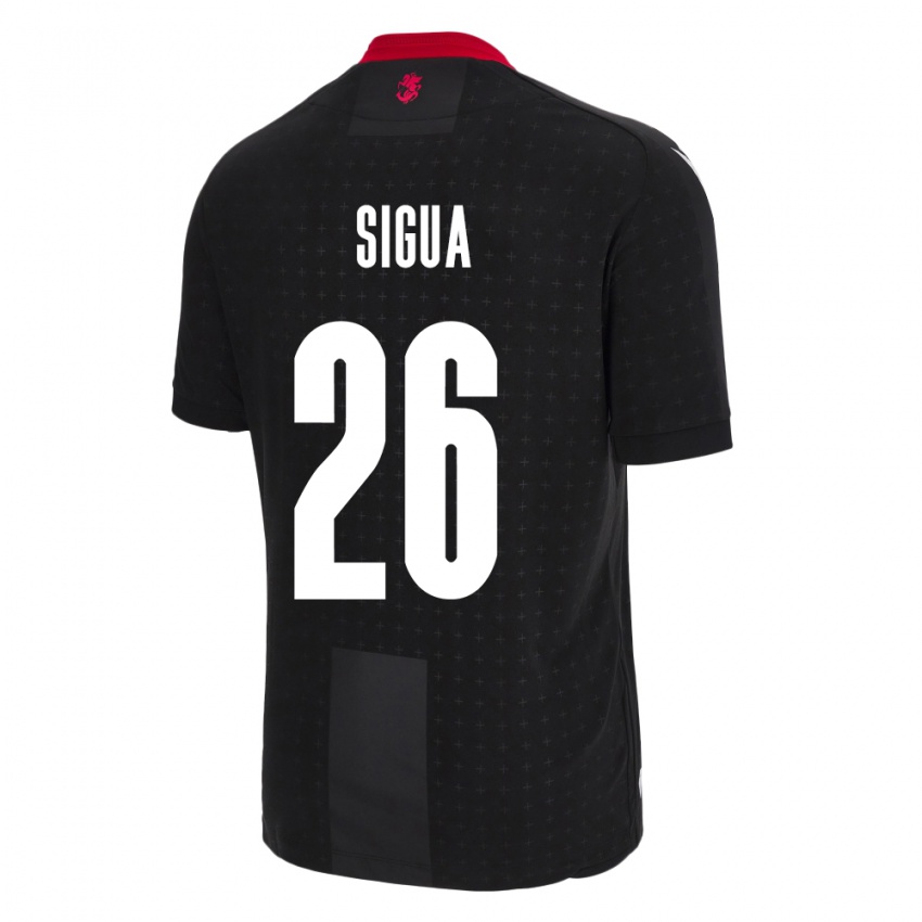 Hombre Camiseta Georgia Gabriel Sigua #26 Negro 2ª Equipación 24-26 La Camisa