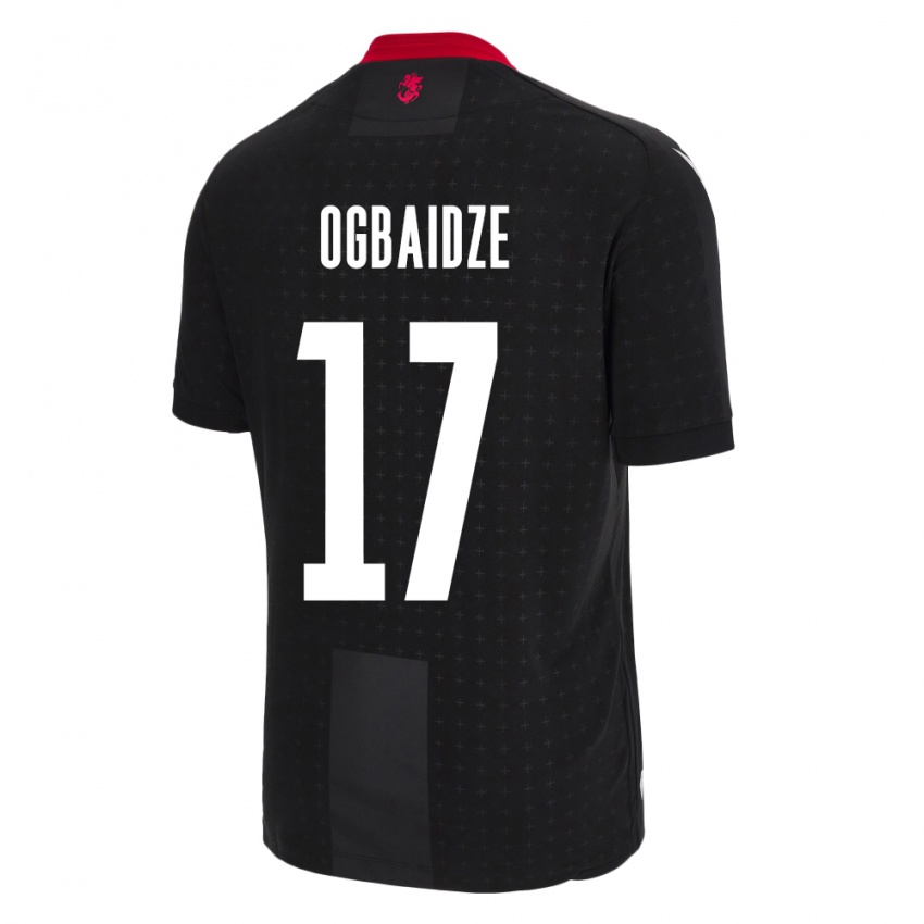 Hombre Camiseta Georgia Shalva Ogbaidze #17 Negro 2ª Equipación 24-26 La Camisa