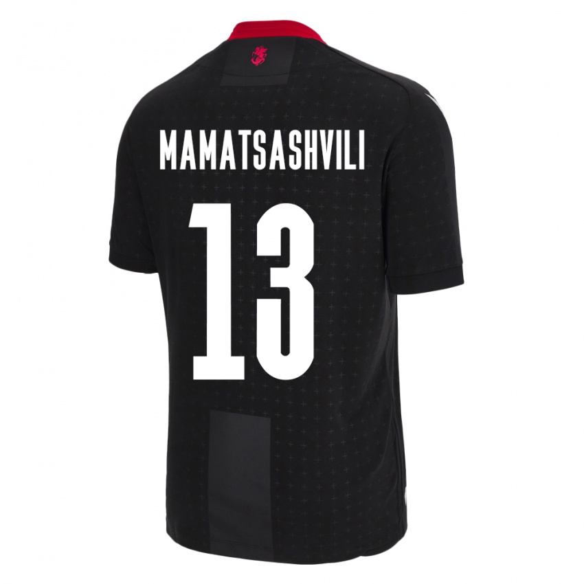 Hombre Camiseta Georgia Saba Mamatsashvili #13 Negro 2ª Equipación 24-26 La Camisa