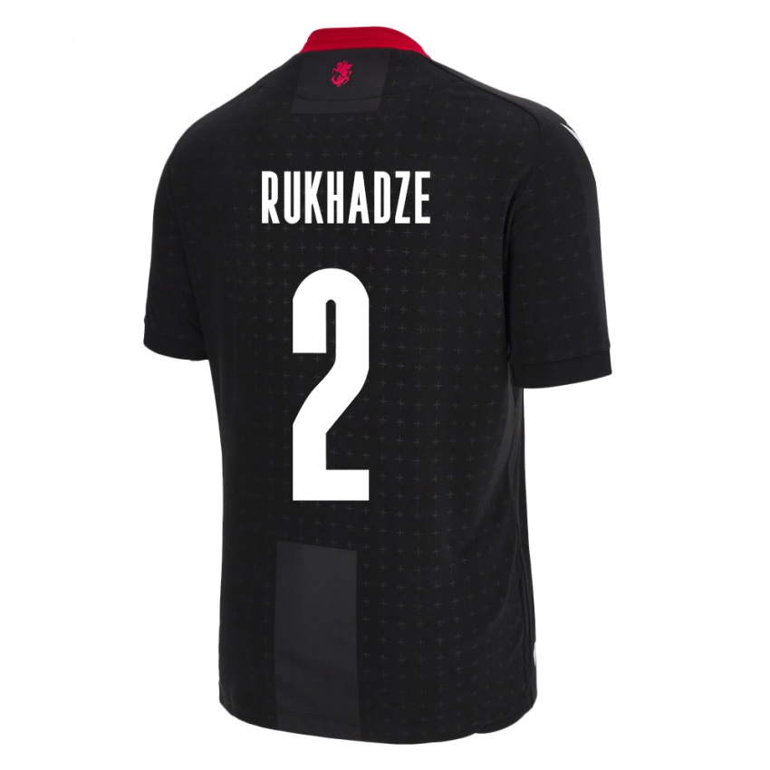 Hombre Camiseta Georgia Zurab Rukhadze #2 Negro 2ª Equipación 24-26 La Camisa