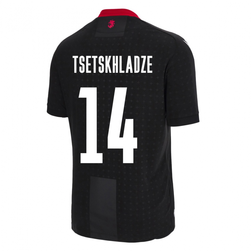 Hombre Camiseta Georgia Nikoloz Tsetskhladze #14 Negro 2ª Equipación 24-26 La Camisa