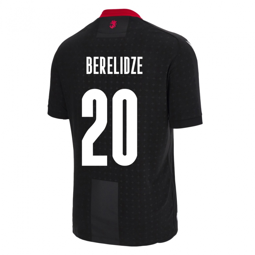 Hombre Camiseta Georgia Tsotne Berelidze #20 Negro 2ª Equipación 24-26 La Camisa