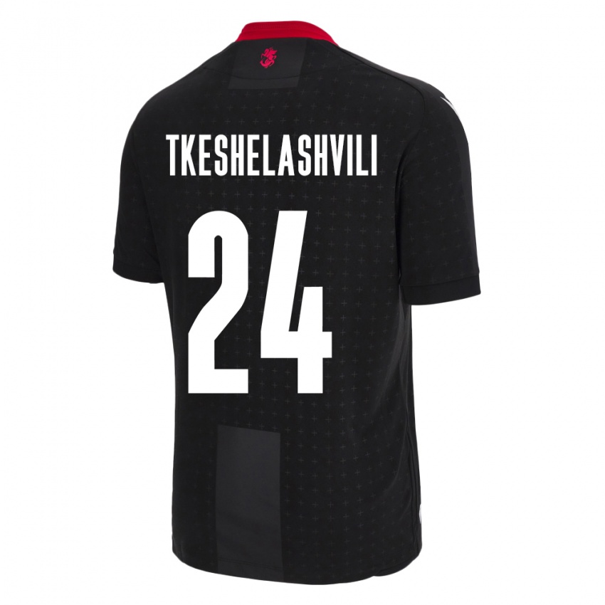 Hombre Camiseta Georgia Amiran Tkeshelashvili #24 Negro 2ª Equipación 24-26 La Camisa